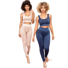 New women workout fitness wear leggings fashion seamless yoga gym sports bra and legging 2 piece set clothing